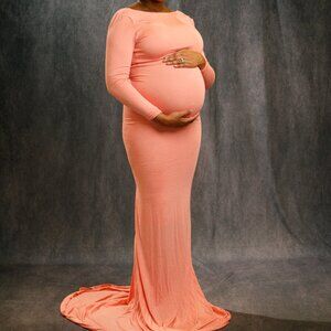 New Sew Trendy "Krysten" Gown in Peach | Size MEDIUM